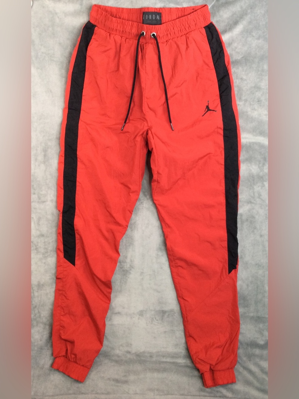 Jordan Red Joggers with Black Side Panels size small